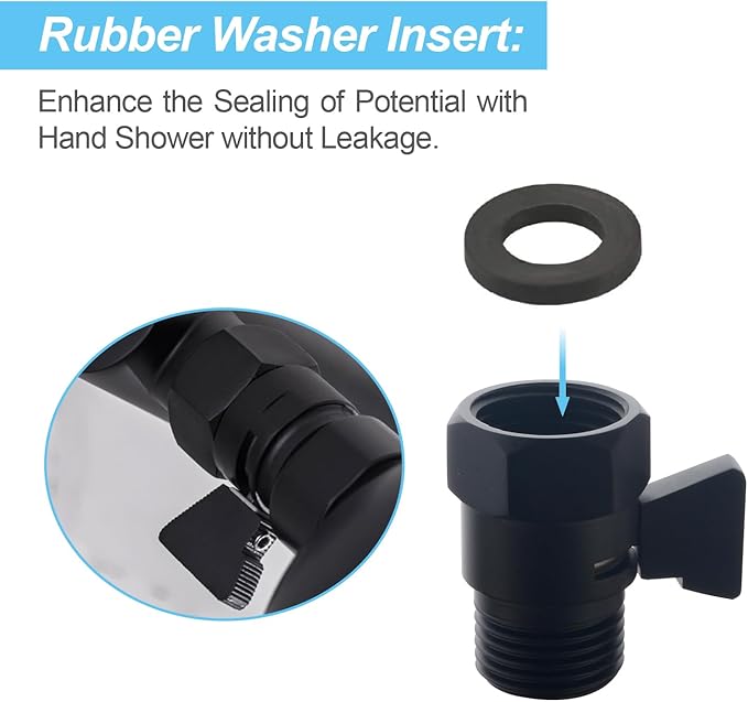 Brass Shut Off Valve, Water Flow Control Valve, Shower Head Shut Off Valve, Water Flow Control Valves G1/2 Pressure Regulator, Water Pressure Regulator in Black