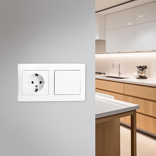 Select 10 Pack Electrical Outlet Box Extender with Included Screws, Plastic Electrical Outlet Extender, Heavy Duty Receptacle Extender, 2-Gang