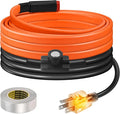 6FT Heat Tape for Water Pipes Freeze Protection IP65 Waterproof 7W/FT 110V BDDFOTO Water Pipe Heat Cable With Thermostat Self-Regulating Pipe Heater for House Garden/RV Camper