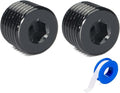 1/4 NPT Male Thread Allen Head Socket Pipe Plug Fitting Aluminum Black（2pcs）