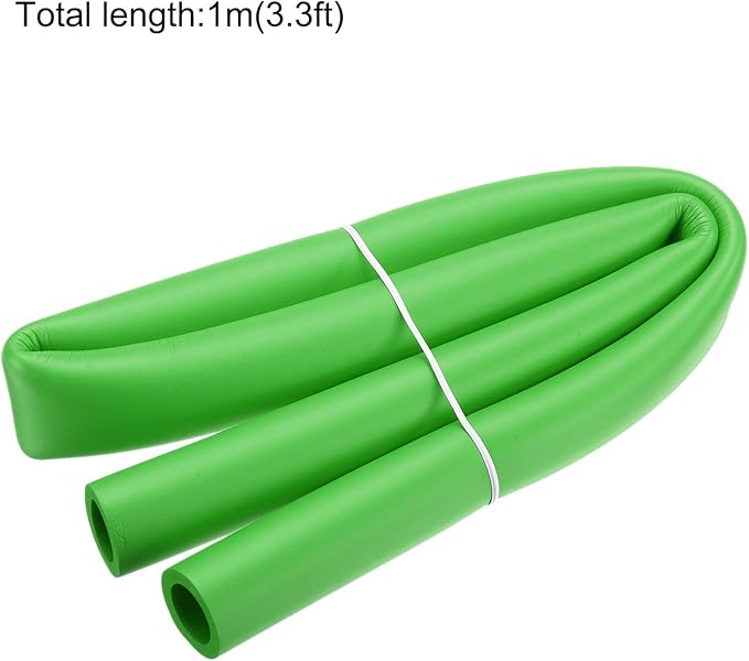 uxcell Foam Tubing for Handle Grip Support, Pipe Insulation Outside Pipe Lagging, 22mm(7/8") ID 30.5mm(1 3/16") OD 1m Green
