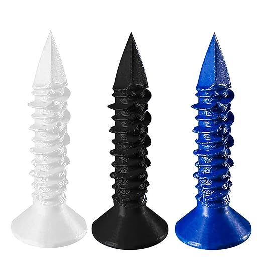 Wensilon(75 PCS) 1/4" Concrete Screw Anchor Kit Blue/Black/White Flat Head for Anchoring to Masonry, Block or Brick Stucco