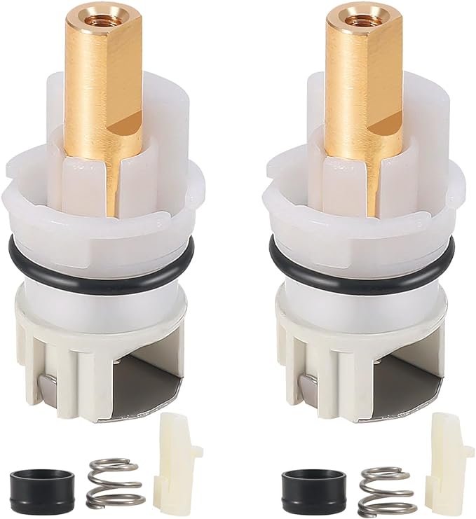 RP25513 Faucet Stem Assembly Compatible with Delta Two Handle Faucet Repair Kit with RP4993 Rubber Seat and Spring, Replacement Stems Cartridges for Delta Bathtub Shower Sink Bathroom Faucet, 2-PACK
