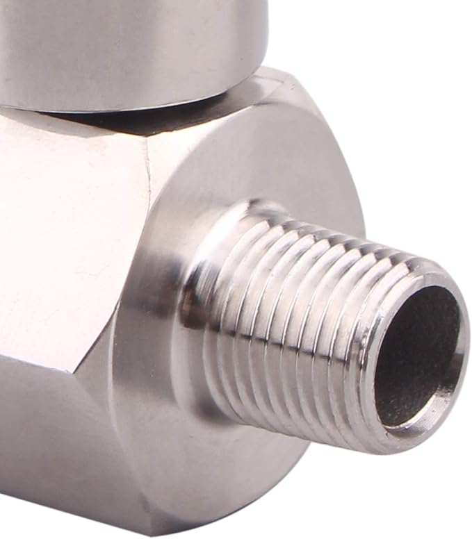DERNORD 1/8 Inch Stainless Steel Mini Ball Valve NPT FxM Thread with Stainless Handle(Pack of 2)