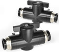 TAILONZ PNEUMATIC BVU-3/8 OD Ball Valve Air Flow Control Valve Push to Connect Fitting (Pack of 1）