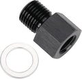 M12x1.25 Male Metric to 1/8 NPT Female Oil Pressure Sensor Adapter Fitting Reducing Bushing Aluminum Black