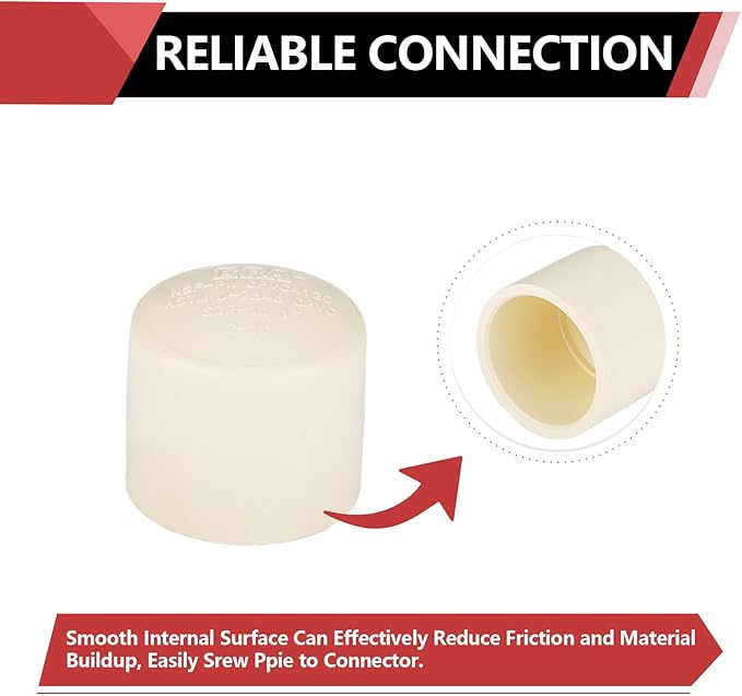 (30 Pack) EFIELD 1-inch CPVC Pipe Fittings, End Cap (Socket),(CPVC042-10-30PCS)