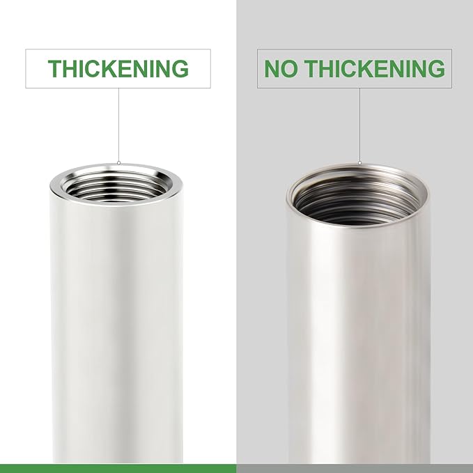 TAISHER 2PCS Stainless Steel Pipe Fittings, 3/4" NPT Female x 3/4" NPT Female Threaded, 6" Length Thickened Nipple Cast Pipe
