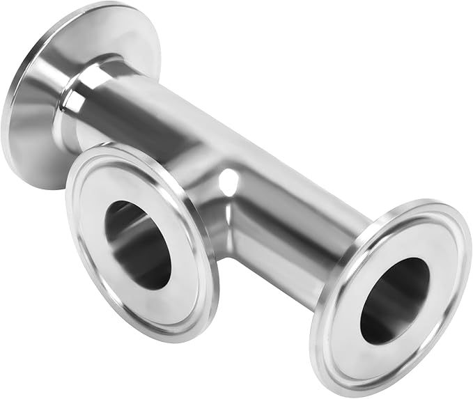 DERNORD 1.5 Inch Tri Clamp Tee 3 Way Instrument Tee Fittings Stainless Steel 304,25mm Pipe OD for Brewing System