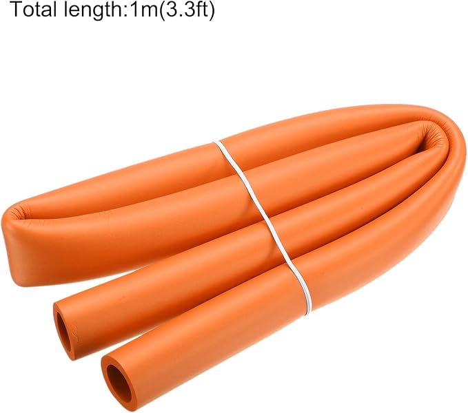uxcell Foam Tubing for Handle Grip Support, Pipe Insulation Outside Pipe Lagging, 22mm(7/8") ID 31mm(1 1/4") OD 1m Orange