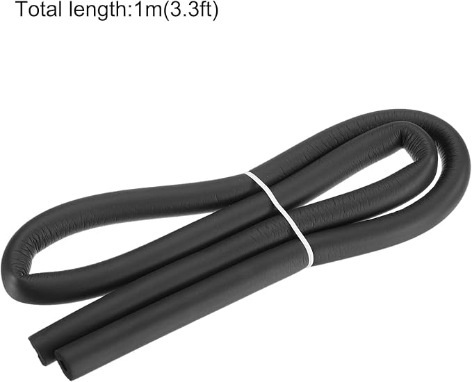 uxcell Foam Tubing for Handle Grip Support, Pipe Insulation Outside Pipe Lagging, 6mm(1/4") ID 14.5mm(9/16") OD 1m Black