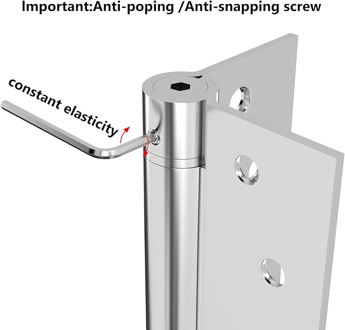 Hinges Self Closing Door Hinges 4 Inch 304 Stainless Steel Hinges Spring Loaded Hinges with Adjustable Tension Square Corners Heavy Duty Hinges 2 Pack