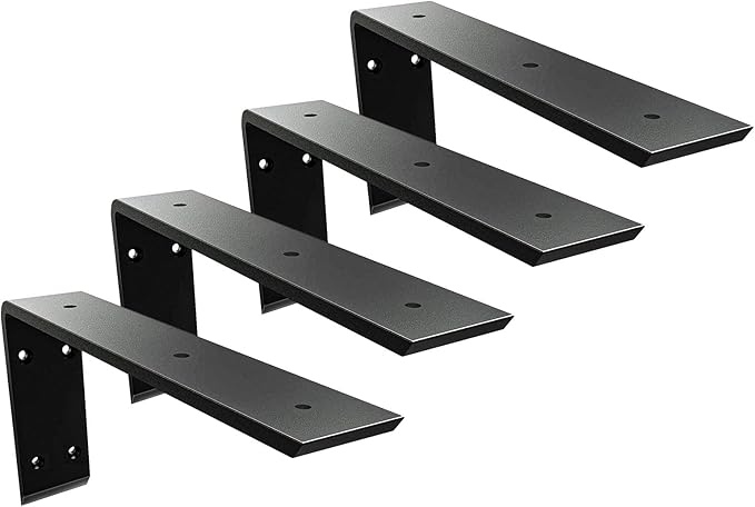 Heavy Duty Metal Countertop Brackets 18 Inch L Shape Countertops Floating Shelf Brackets 0.4 Inch Thick Granite Countertops 18"x8"x2.5" for Quartz/Granite/Wood/Concrete/Laminate Countertops (4pack)