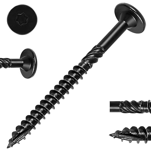 #14 Heavy-Duty Wood Screws, Star Drive Deck Screws, Rust Resistant Timber Screws for Timber/Log/Landscaping Wood (2-7/8 Inch,30Pcs,Black)