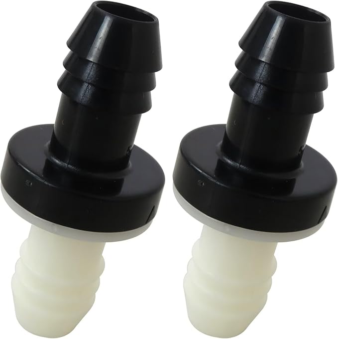 3/8" 10mm Barbed Check Valve, 2Pcs ABS One Way Valve Fit for Fuel, Gas, Liquid, Air, Water