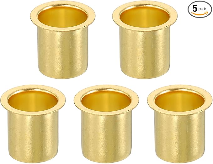 uxcell 5Pcs Fit for 14mm(9/16") Tube ID Brass Compression Fitting, Insert Tube Support Compression Sleeve Fitting, Sleeve Ferrules for Water Oil Air Pipe
