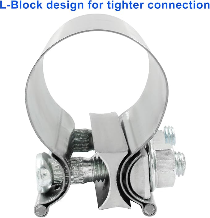 1-3/4'' Heavy Duty 304 Stainless Steel Lap Joint Exhaust Pipe Seal Band Clamp & Repair Clamp Sleeve Coupler for Emergency Pipe Repair, Pack of 4