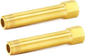 ChillWaves Brass Pipe Fitting, Long Nipple Pipe 1/4" NPT Male x 1/4" NPT Female Thread 4" Length(100MM)(2-PACK)