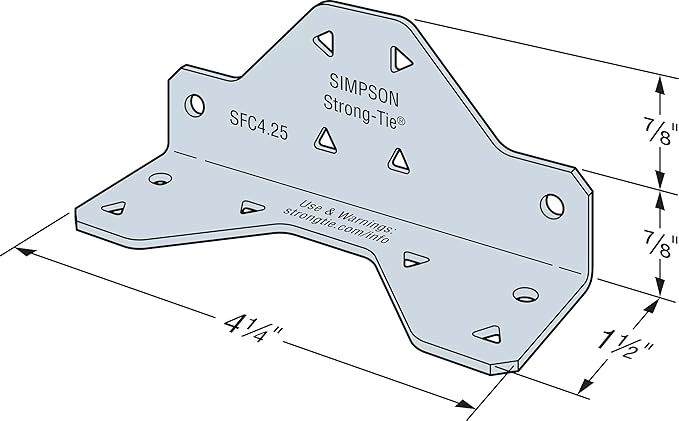 Simpson Strong-Tie SFC4.25-R175 SFC 1-1/2 in. x 1-3/4 in. x 4-1/4 in. Steel Framing Connector (175-Qty)