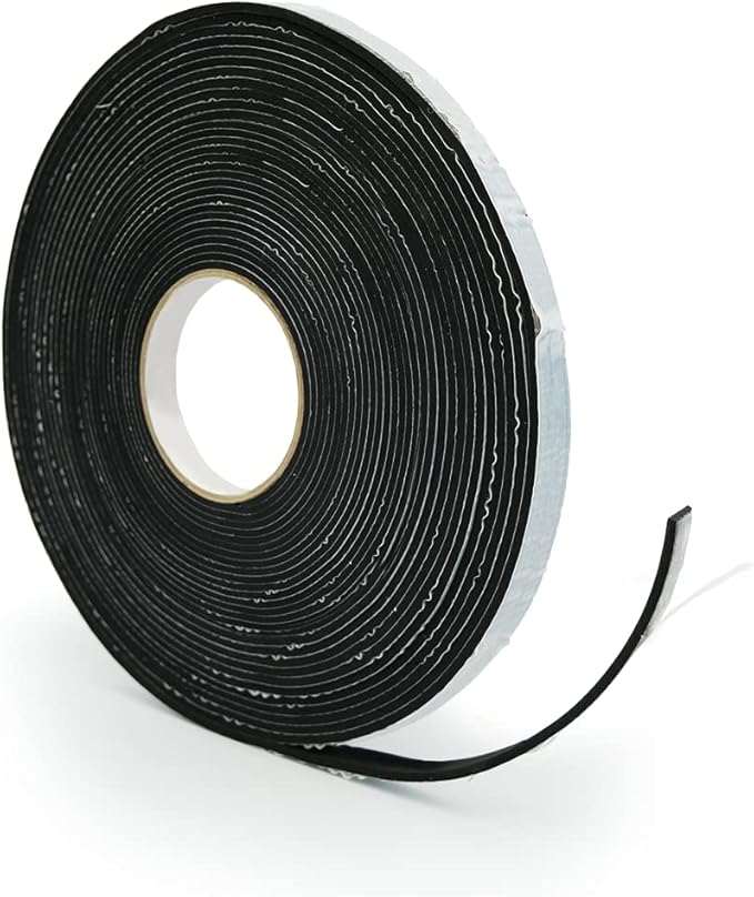 Alenor EPDM Black Foam Insulation Tape Self Adhesive 1/8"x1" x 50' Ft –Pack of 1- Weather Stripping for Doors & Windows,Soundproofing,Door Seal,Weatherstrip,Pipe Cooling,Air Conditioning Seal Strip