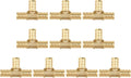 10-Pack Brass Pipe Fitting Tee, Anti-Corrosion, Lead-Free, 5 Year Warranty, Multiple Certifications, Easy Installation, 3/4" X 3/4" X 1/2" PEX, for Plumbers and Home DIY