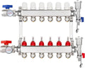 6-Branch PEX/Radiant Heat Manifold，1/2" PEX Tubing Manifold,304 Stainless Steel Floor Heat Manifold Kit with 1/2" Adapters Included for Hydronic Radiant Floor Heating (6-Loop)
