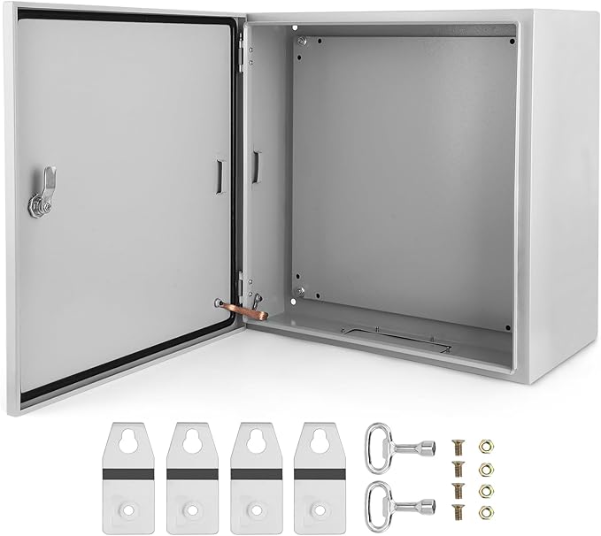 Electrical Box, 16x16x8 NEMA 4X Steel Electrical Box, Ip66 Waterproof & Dustproof, Outdoor/Indoor Electrical Junction Box, Lockable Junction Box