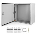 Outdoor Electrical Box, 16x16x8 Steel Junction Box, NEMA 4X Electrical Enclosure Box IP66 Waterproof & Dustproof, Universal Electrical Project Box with Lock & Mounting Plate