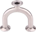 DERNORD 3 Way U Sanitary Ferrule Pipe Fittings Tri-Clamp Type Stainless Steel 304 (Pipe OD: 1 INCH)