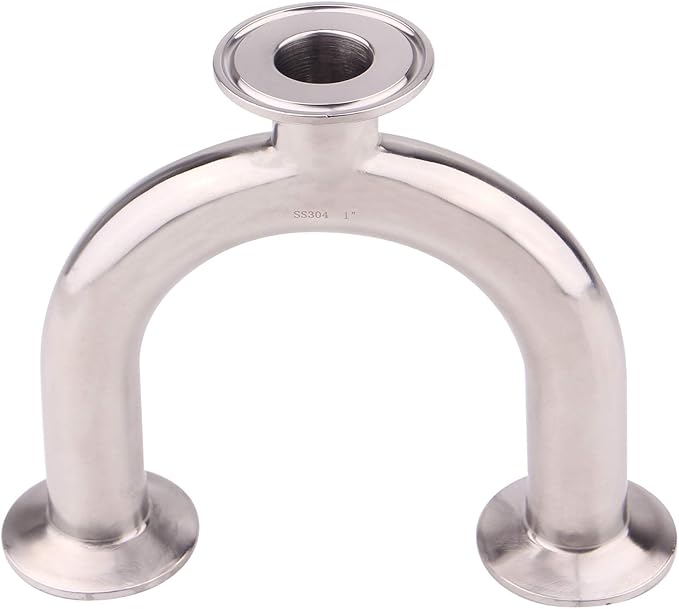 DERNORD 3 Way U Sanitary Ferrule Pipe Fittings Tri-Clamp Type Stainless Steel 304 (Pipe OD: 1 INCH)