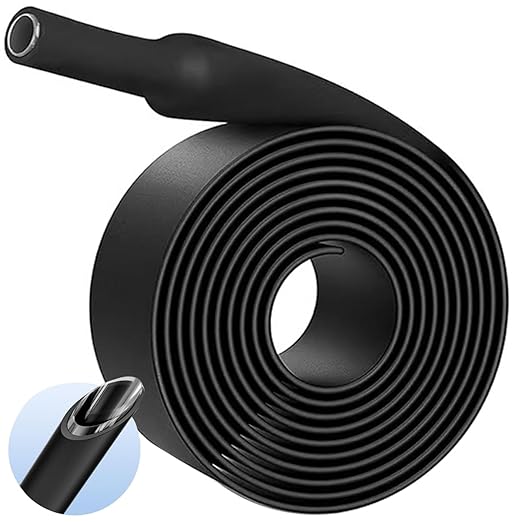 TKDMR 5 Ft 1-1/4" Heat Shrink Tubing - 3:1 Ratio Marine Grade Heat Shrink,Wire Cable Adhesive Lined Tube Insulation Seal Against Moisture Corrosion and Air Leakage.Black