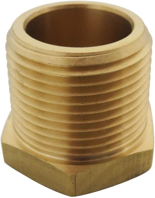 Brass Pipe Fitting Hex Bushing Assortment Kits NPT Male Pipe to NPT Famale Pipe 1/4"×1/8";3/8"×1/8";3/8"×1/4";1/2"×1/4";1/2"×3/8"（5pcs）