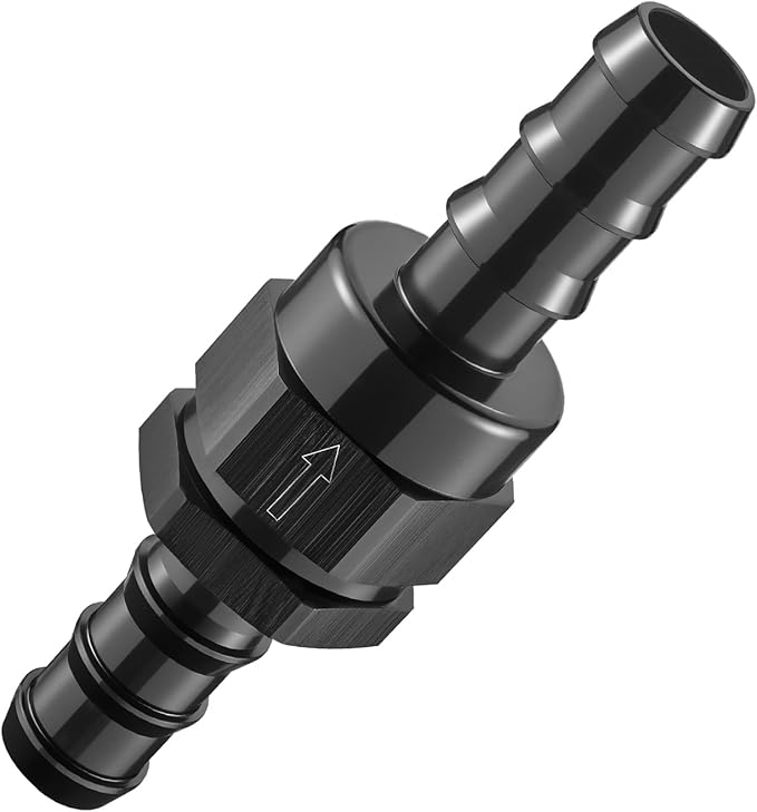 EVIL ENERGY 5/8" Check Valve, One Way Non-Return Valve Fitting Aluminum Black