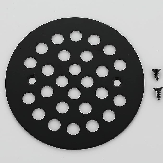 4-1/4 Inch Screw-in Shower Drain Cover Replacement Floor Strainer - Brushed Nickel, Brushed Gold, Oil Rubbed Bronze, Chrome, Antique Bronze, Black