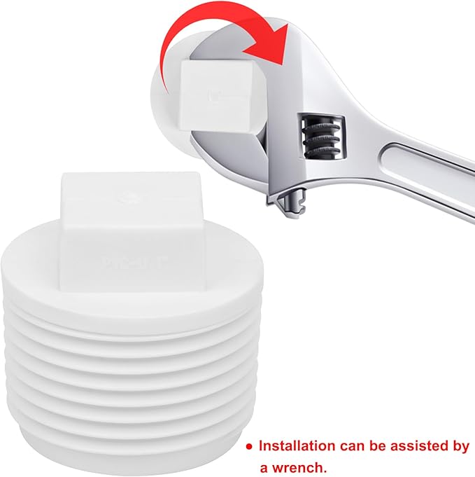 20Pack 1 Inch PVC Pipe End Cap - Male Threaded Plug Adaptor, Cleanout Plug Fitting for Water Line