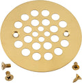 Artiwell 4-1/4“ Shower Strainer Drain Trim Set, Screw-in Shower Strainer Drain Cover, Plastic-Oddities Style Replacement Strainer Grid,Machine & Self-Tapping Screws Included (Brushed Gold)