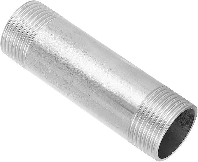 Pwshymi 304 Stainless Steel Nipple Threaded Pipe Connector Fittings for Pipeline Accessory