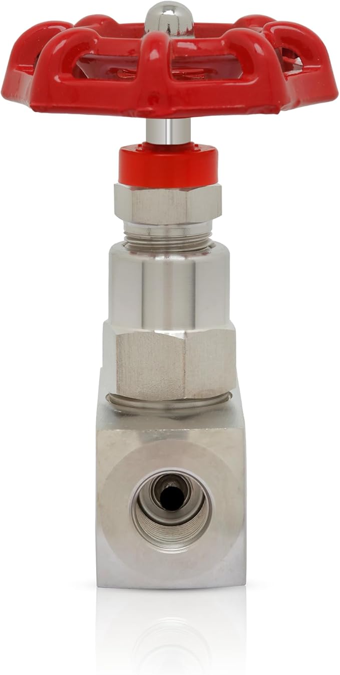 UNOX Stainless Steel 304 Needle Valve 1/2 inch (NPT) - 6000 PSI High Pressure - Straight Flow Control Valve for Water, Gas, and Oil - Heavy Duty Industrial Use