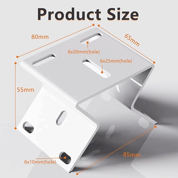 Outdoor Corner Security Camera Mount - White Metal Bracket for CCTV Surveillance System, Exterior Wall/Eaves/Stairwell Installation with Hardware Kit (1-Pack)