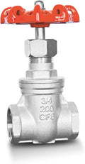 3/4" NPT Stainless Steel Gate Valve, Heavy Duty Female x Female Thread Manual Rotary Sluice Valve with Wheel Handle for Water, Gas, Oil, Industrial Plumbing, and HVAC Systems (3/4", DN20)