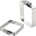 uxcell 2Pcs 304 Stainless Steel Rectangular Hose Clamp, Adjustable 2 x 2 Inch Square Worm Gear Duct Pipe Tube Clamps for Ducting Bracket Cable Tray Bridge Project Systems, Silver