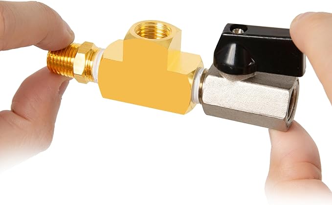 ChillWaves Brass Pipe Fitting, Barstock Tee 1/2" x 1/2" x 1/2" NPT Female Thread Adapter(1-PACK)