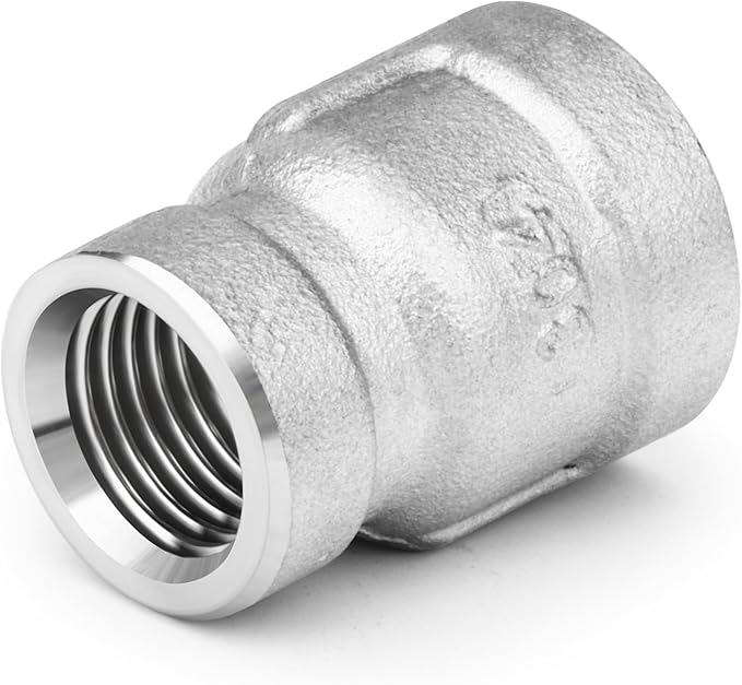 TAISHER 5PCS 304 Stainless Steel Cast Pipe Fitting, Reducer Coupling, 3/4" x 1/2" NPT Female Threaded