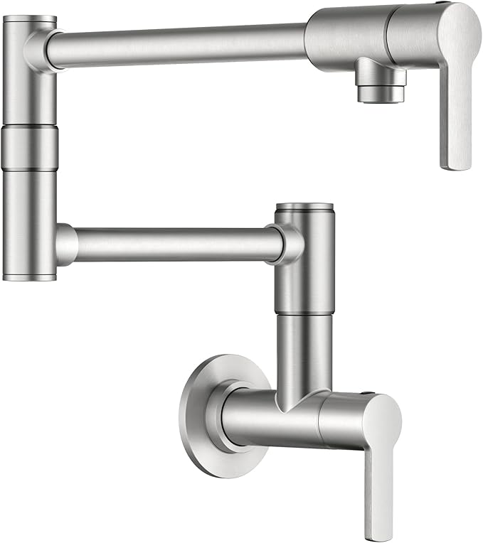 KRAUS Oletto Pot Filler Faucet with Retractable Arm, Wall Mount Kitchen Faucet, Pot Filler for Stove in Spot-Free Brushed Brass, KPF-5001SFS