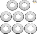 HARFINGTON 8pcs Wall Split Flange 51mm/2" Self-Adhesive Plumbing Cover Plates ABS Plastic Round Escutcheon Plate Buckle Design for Water Pipe Bathroom Kitchen Decoration, Gray