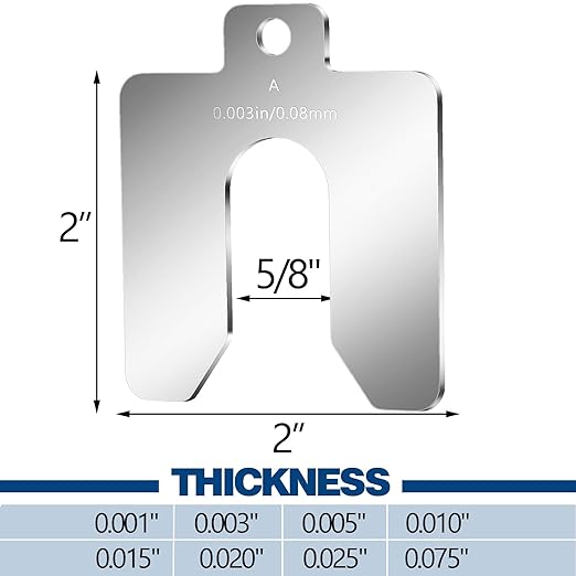 Shimeyao 80 Pcs Size A 2" x 2" Stainless Steel Slotted Shims Kit Metal Shims Stock for Leveling Assortment with Storage Box for Machinist Motor Door Shop Kit Replacement Pack