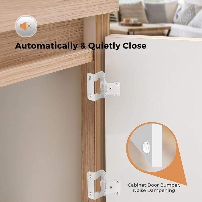Ravinte 20 Pack 10 Pairs Semi-Overlay 1/2 inch Self-Closing Face Frame Cabinet Hinges White Half Wrap-Around Kitchen Door Hinges Face Mount Cabinet Hardware
