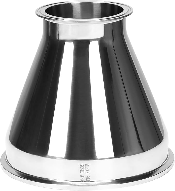 DERNORD Sanitary Fitting Reducer Fitting SUS304 Tri Clamp Ferrule Style 8" Tube OD to 4" Tube OD