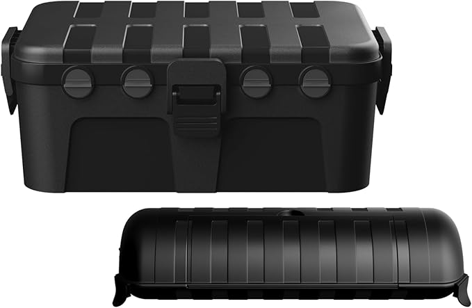 Flemoon 2-Piece Outdoor Waterproof Electrical Box Set – 12.5" x 8.5" x 5" Large Electrical Box & 11.3" x 4.3" x 3" Extension Cord Cover for Power Strip, Outlet, Holiday Light, Black