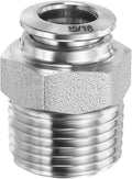 HARFINGTON Push to Connect Fittings 5/16" Tube OD x 3/8" NPT Thread Male Straight Union Fittings 304 Stainless Steel Quick Connect Pneumatic Accessories for Trailers Air Brake System